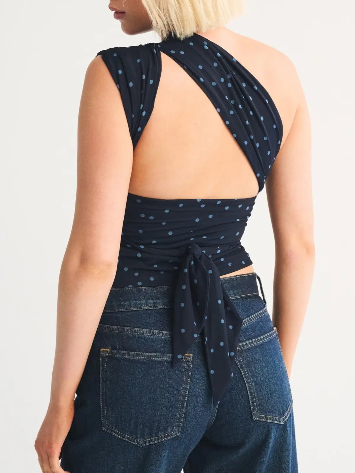 Polka Dot Multi-Wrap Halter Top