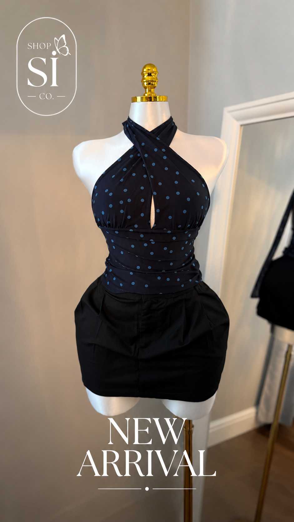 Polka Dot Multi-Wrap Halter Top